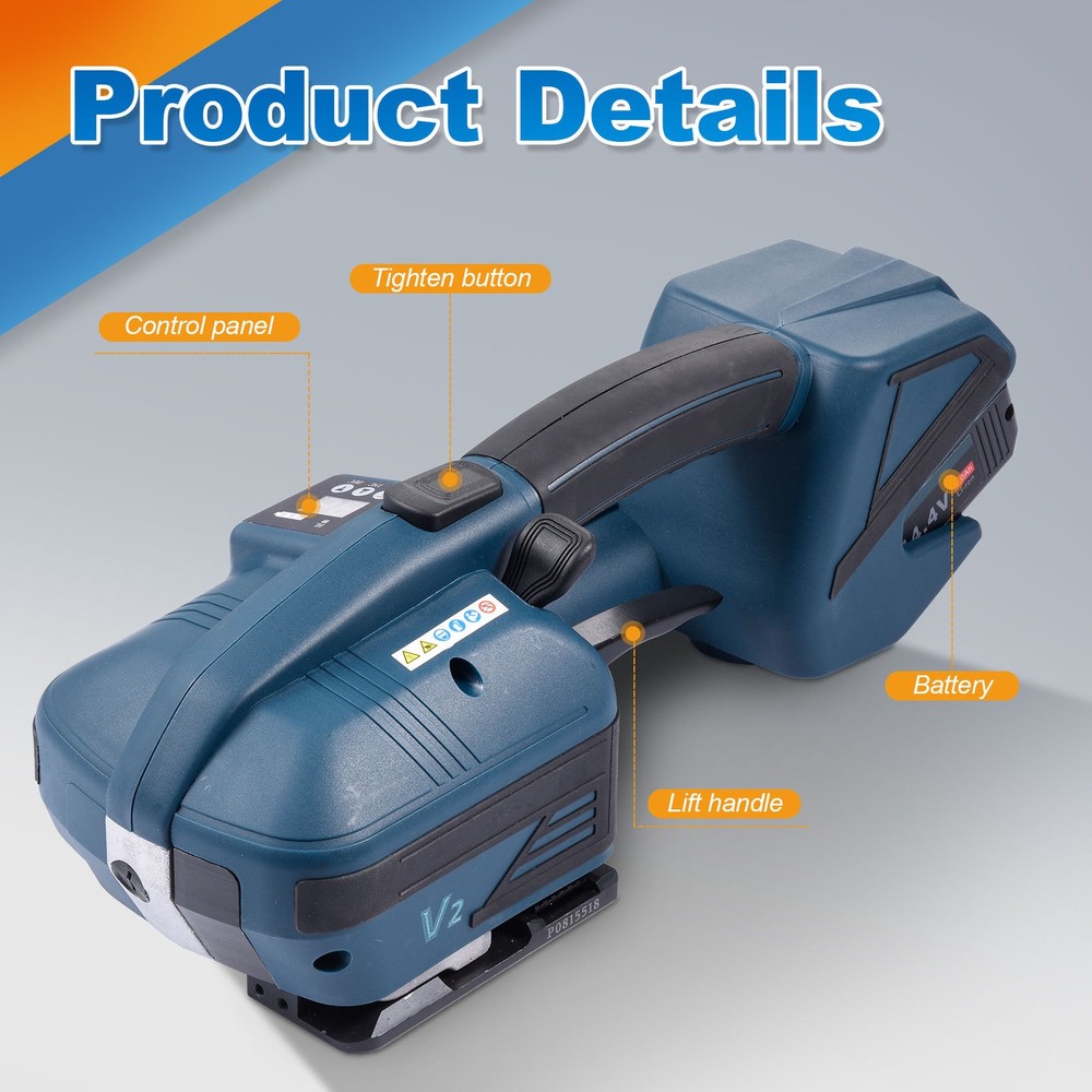Automatic Electric Strapping Machine Tool for PP/PET 0.52"-0.63" Straps