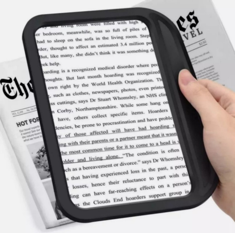 5X Full Page Magnifier Large Handheld Magnifying Glass for Low Visions -&