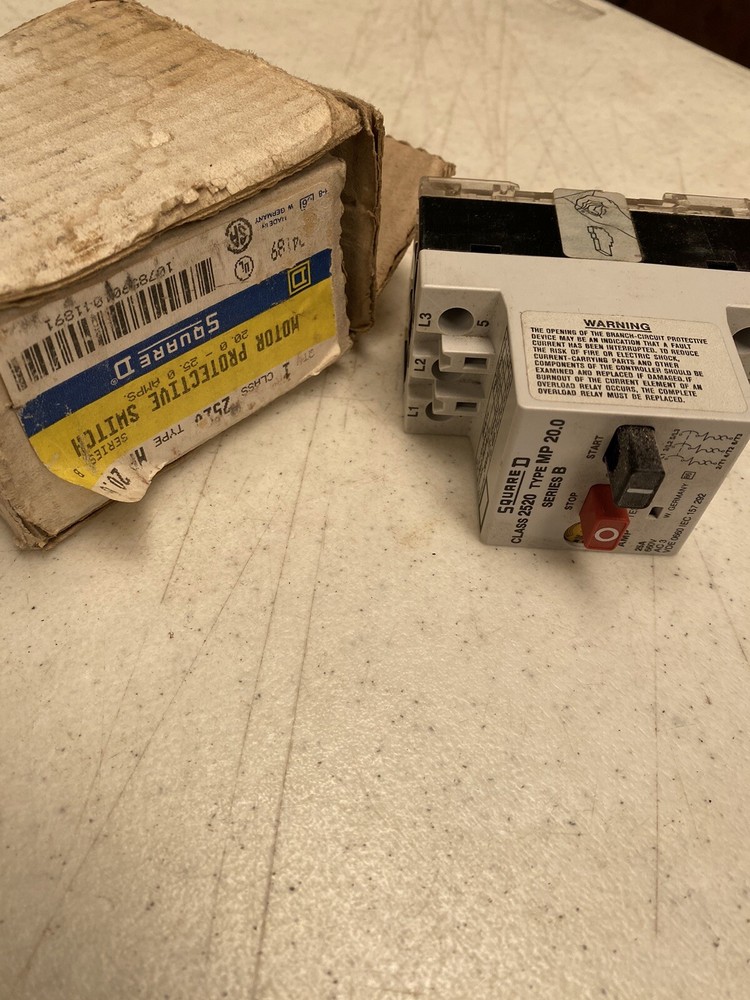 SQUARE D CLASS 2520 TYPE MP 20.0 MANUAL MOTOR STARTER SER B