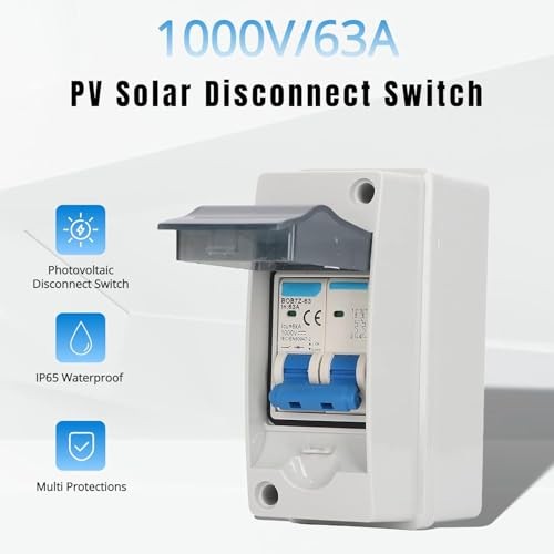 DC Miniature Circuit Breaker 63A 1000V | PV Solar Disconnect Switch with IP65