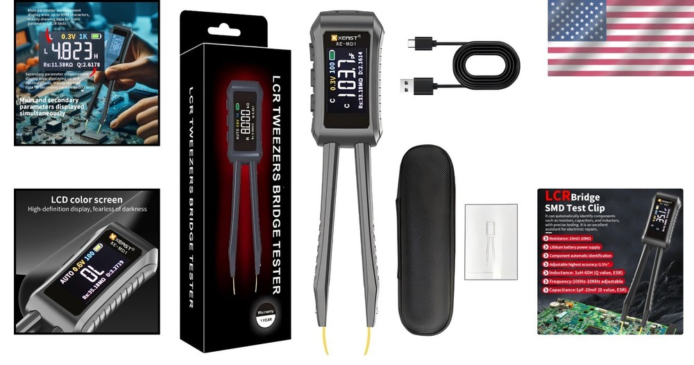 Smart Portable LCR Meter with 9999 Counts & Auto Component Identification
