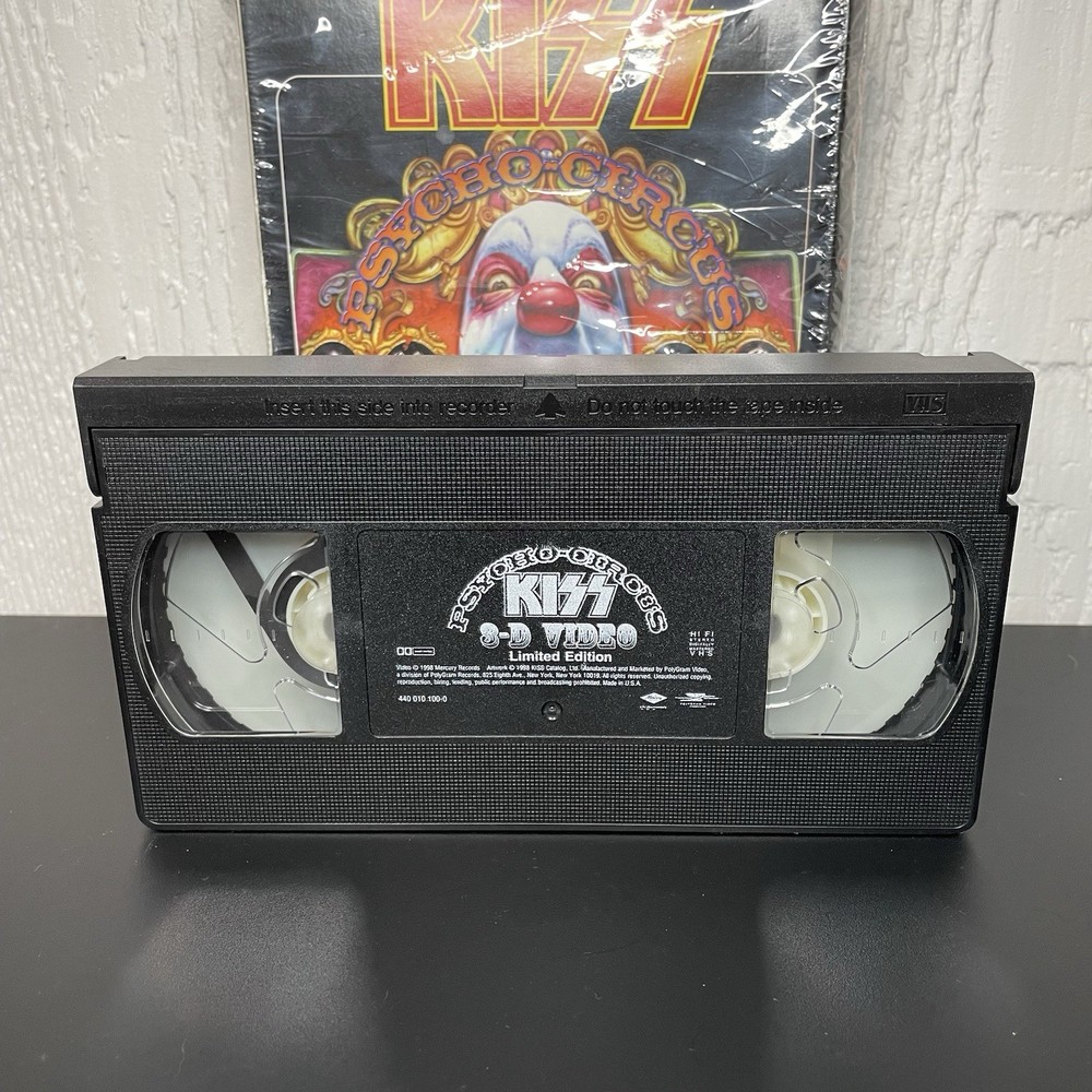 KISS Psycho Circus Tour Vintage Pewter Keychain + 3D Video VHS Tape Merch 1998