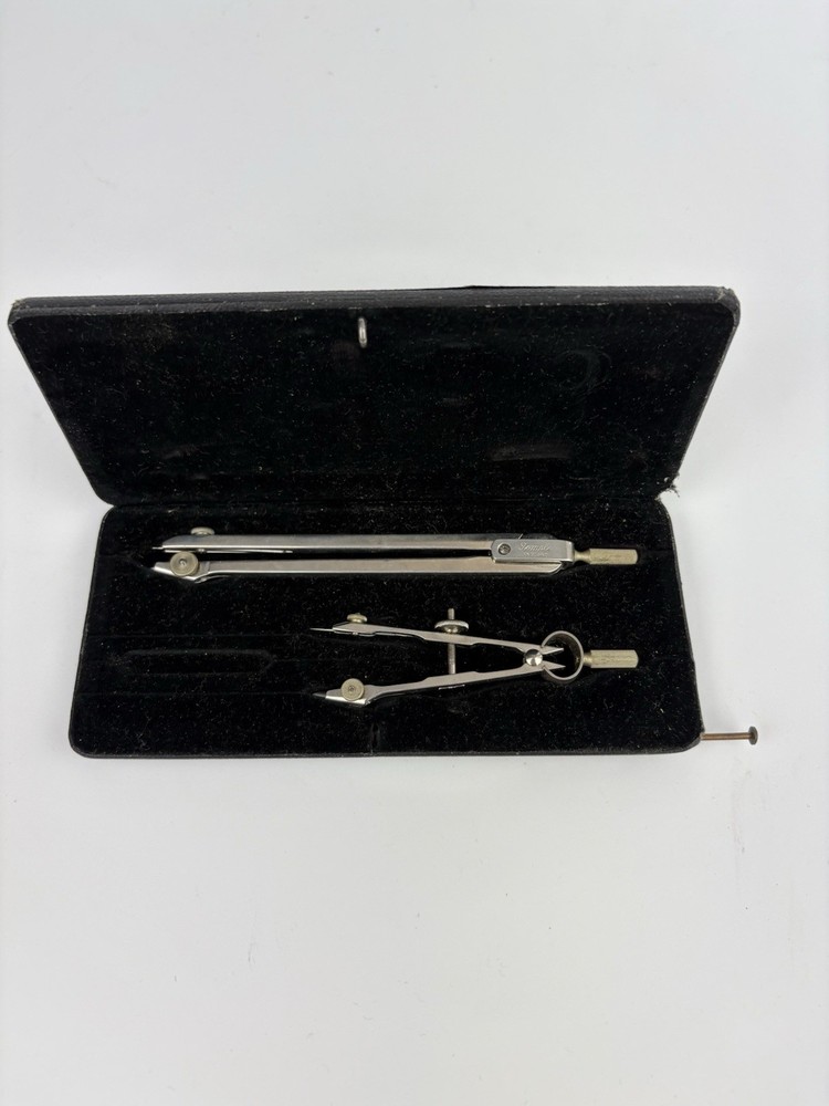 British Temple Precision Drawing Set Tool Compass Kit Box