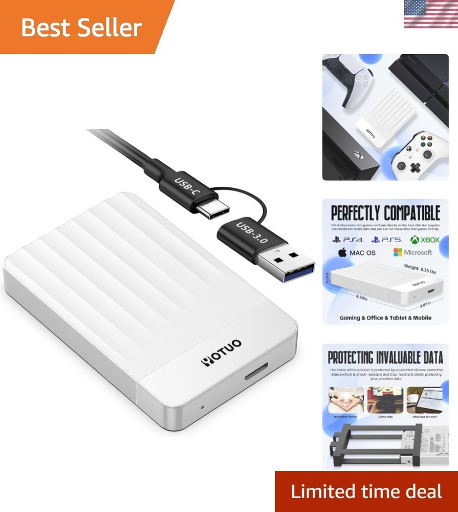 Durable 320GB External Storage for Laptops, PCs & Gaming - USB 3.0 Ready