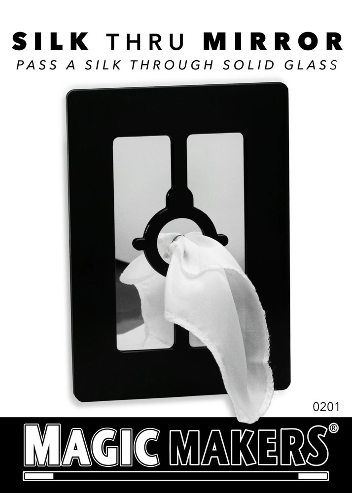 MAGIC SILK THRU MIRROR Close Up Trick Pass Through Solid Plastic Glass Frame TV