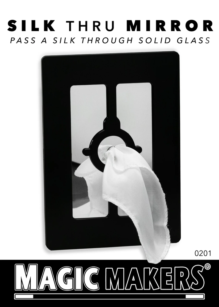 MAGIC SILK THRU MIRROR Close Up Trick Pass Through Solid Plastic Glass Frame TV