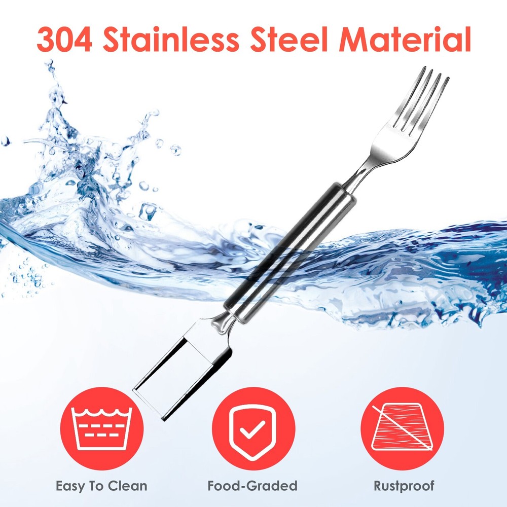 5Pc Stainless Watermelon Cutter Slicer Fork Kitchen Fruit Cutting Fork-Dual Head