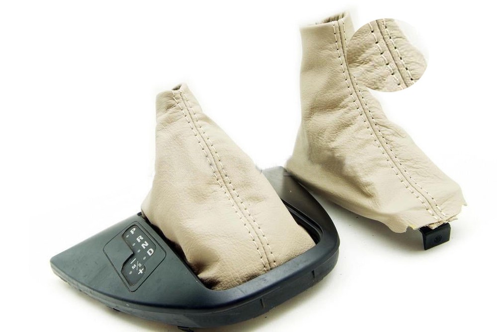 Automatic & E Brake Boot Leather Synthetic for BMW X5 E53 00-06 Beige