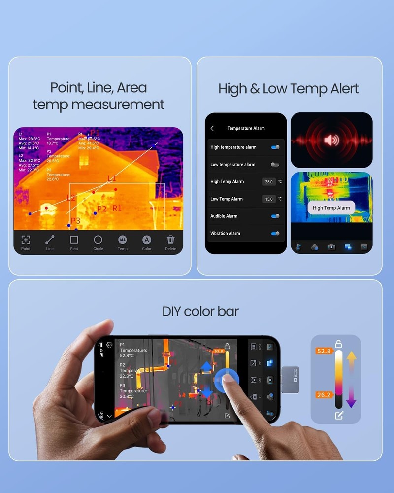 Compact Android-Compatible P2 Thermal Camera - Ultra-Clear 512x384 IR Technology