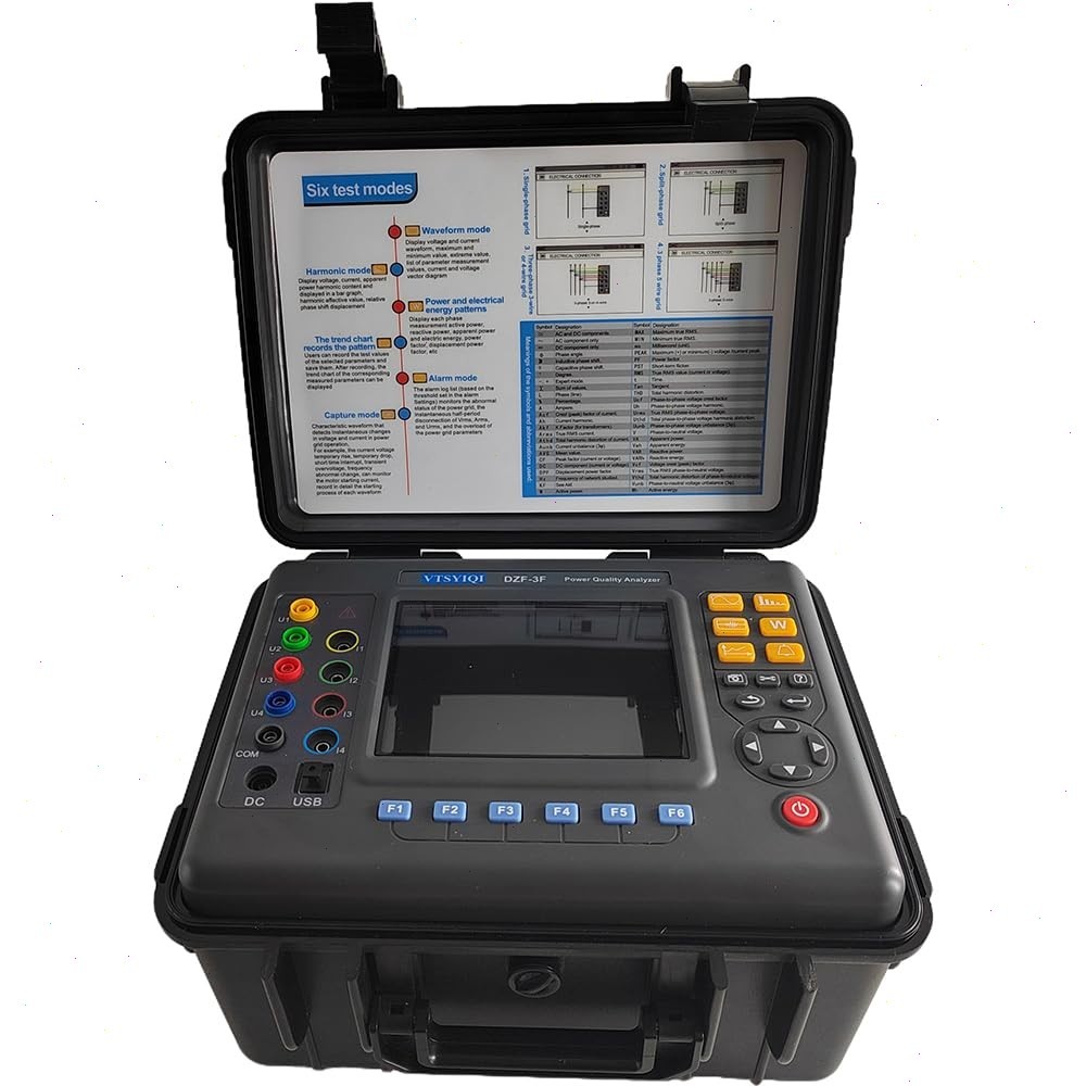 Three Phase Power Quality Analyzer with 4 PCS Circle Current Clamp 0.10A-100A