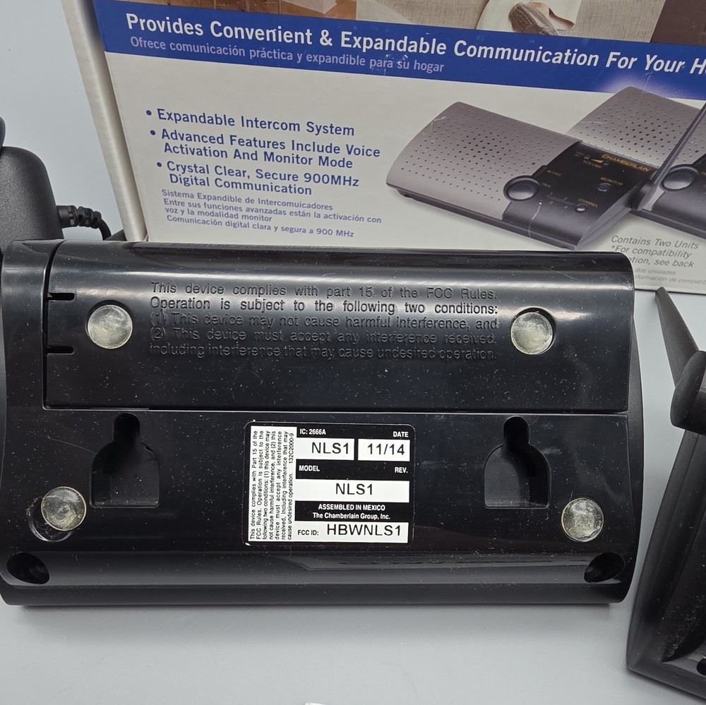 Chamberlain NLS2 Wireless Portable Intercom Double Unit 900 MHz Communication