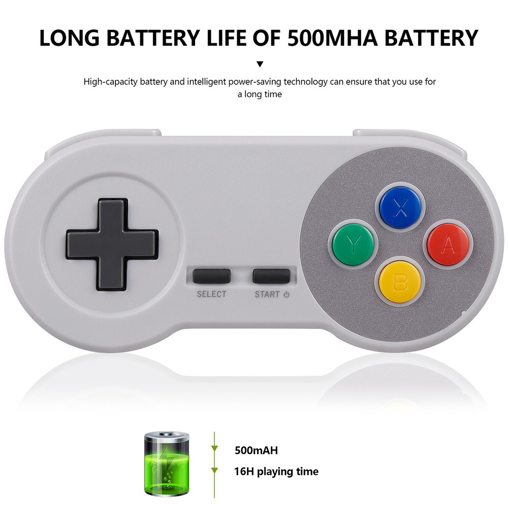 Wireless USB SNES Controller Game pad for Super Retro Games Windows PC Mac Linux