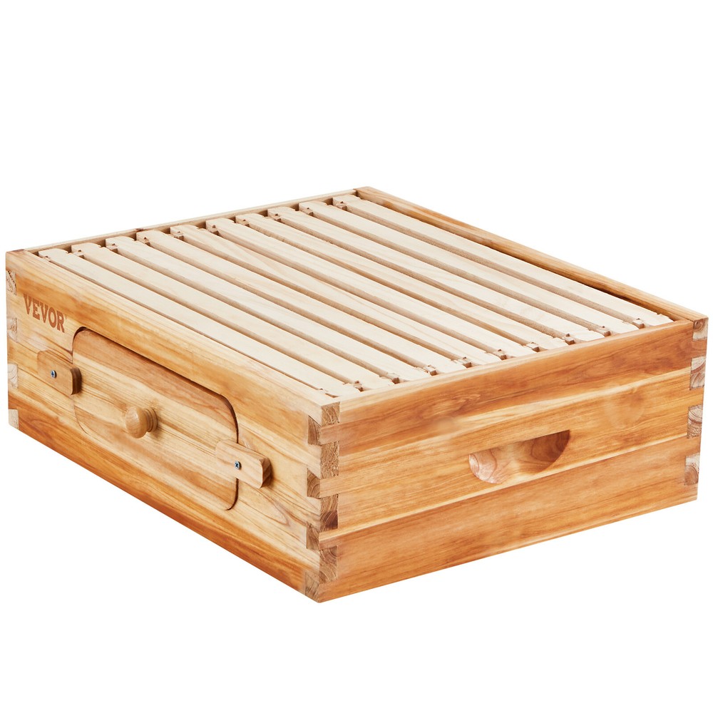 VEVOR Bee Hive Langstroth Medium Beehive Kit 10 Frames Acrylic Bee Windows
