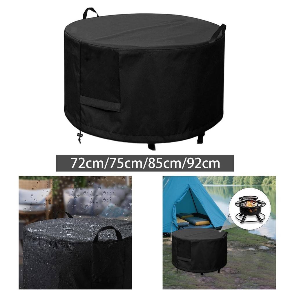 Fire Pit Cover Round Easy to Install Durability Premium Practical with Handle