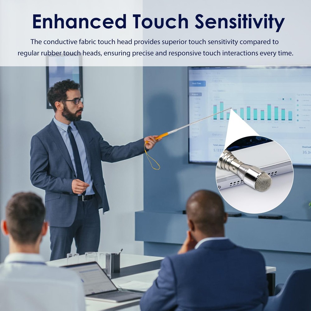 Retractable Teacher Pointer 𝟑𝟗.𝟓'', Stick with 𝗦𝘁𝘆𝗹𝘂𝘀 Orange