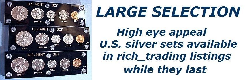 1955 MINT SILVER SET of U.S. COINS LUSTROUS CHOICE +++ BRILLIANT UNCIRCULATED