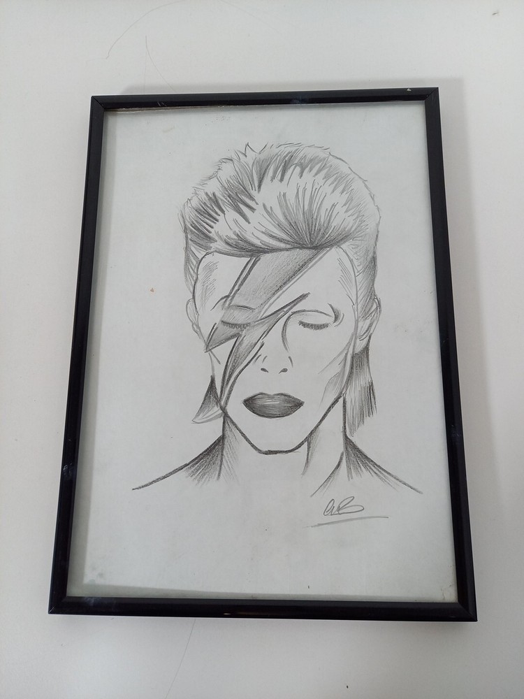 David Bowie Ziggy Stardust Framed Drawing Artwork