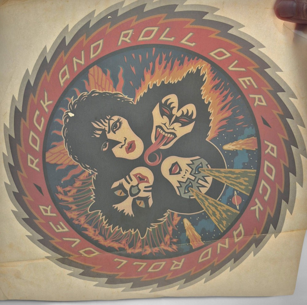 VTG Original 1976 KISS Rock And Roll Over Iron On Transfer 10" NOS Aucoin Mgmt