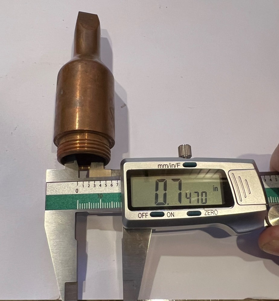 Copper Soldering Iron Tip Threaded 1 1/8" #2