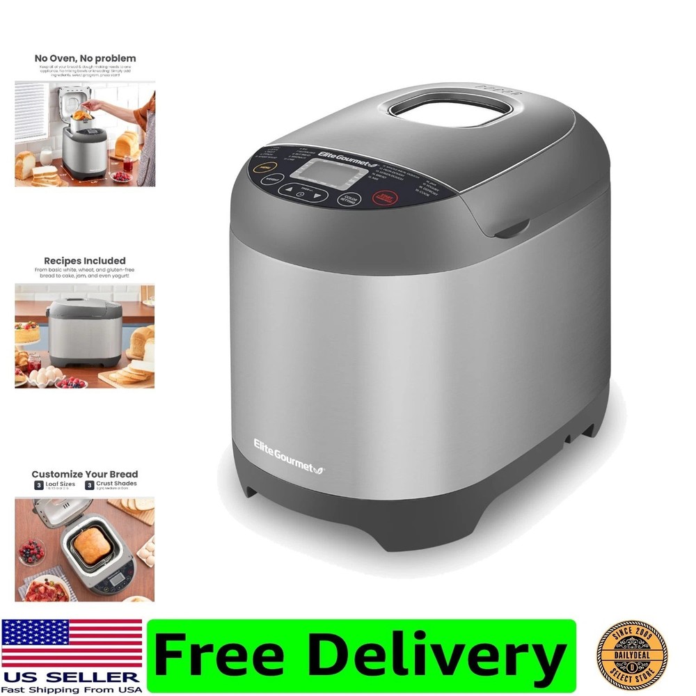 Programmable Bread Maker Machine, 3 Loaf Sizes, 19 Menu Functions Gluten Free...