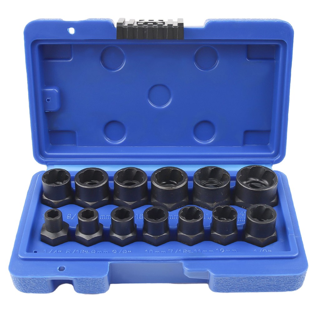 Impact Bolt Extractor Set Nut Remover Set Stripped Extraction Socket Tool 13pcs