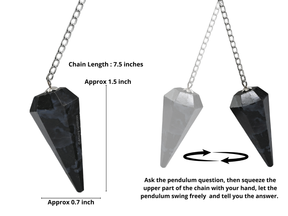 Indigo Gabbro Dowsing Crystal Pendulum