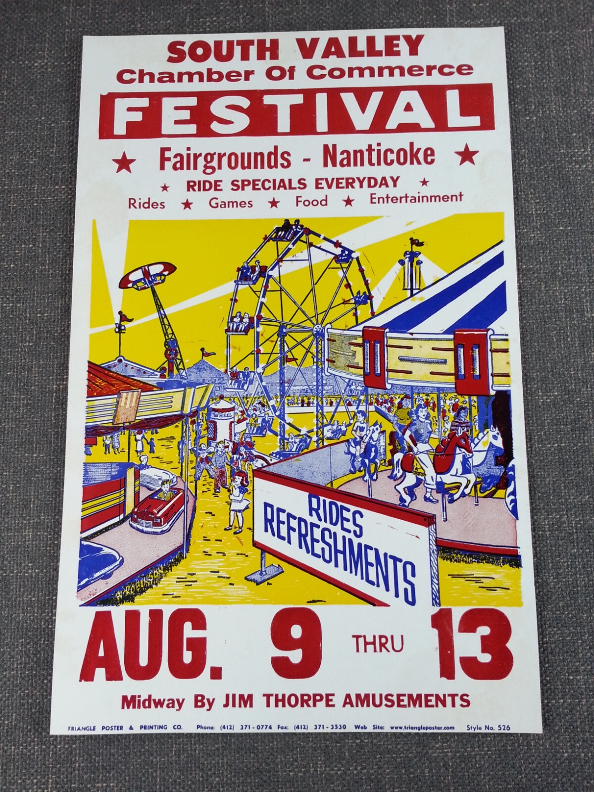 South Valley Chamber Commerce Festival Cardboard Poster Nanticoke PA Jim Thorpe