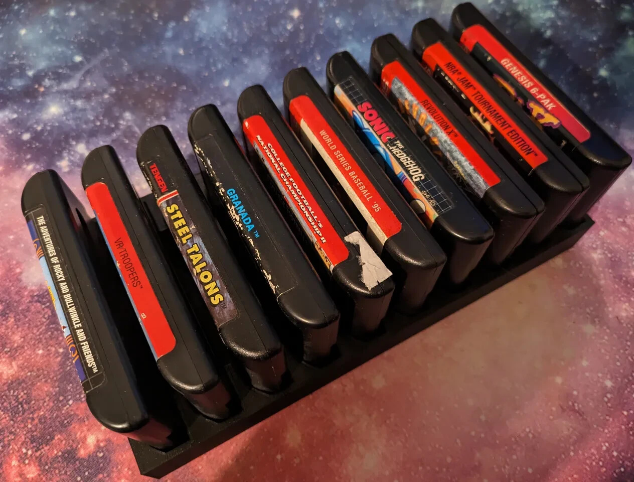 10 Game Cartridge Holder for Sega Genesis - Mega Drive Game Organizer Tray stand