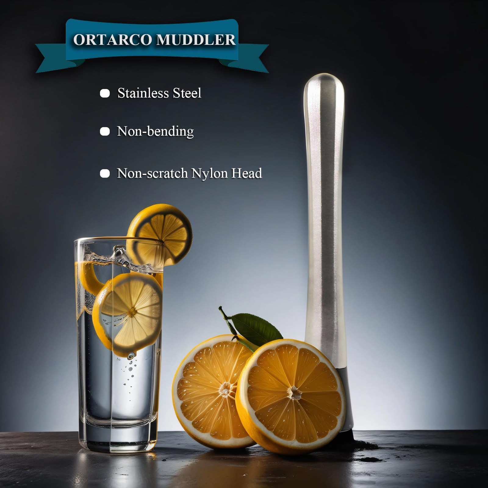 Ortarco 10 Inch Stainless Steel Muddler for Cocktail and 10 Large, Silver