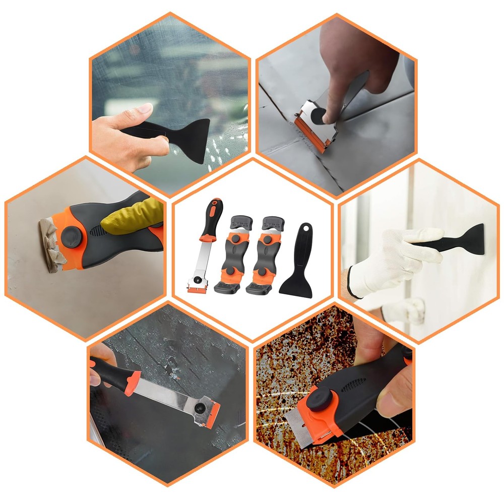 Razor Blade Scraper set 4 Pack Professional Glass Cleaning tool New