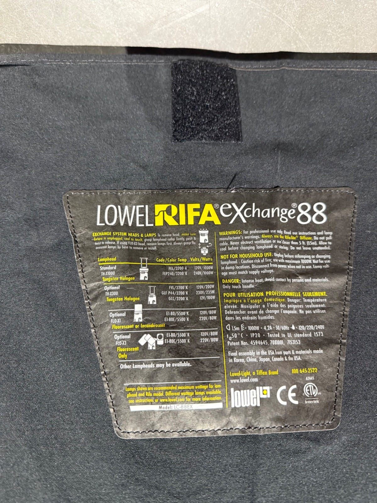 Lowel LC88EX Rifa-Lite eX88 1000 Watt Softbox Light – Tested & Working