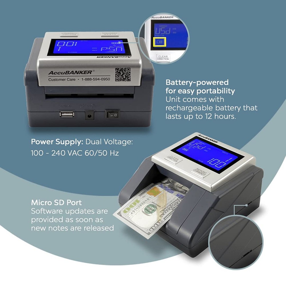 AccuBANKER D585 Multi-Scanix Counterfeit Currency Detector, Multi-Orientation...
