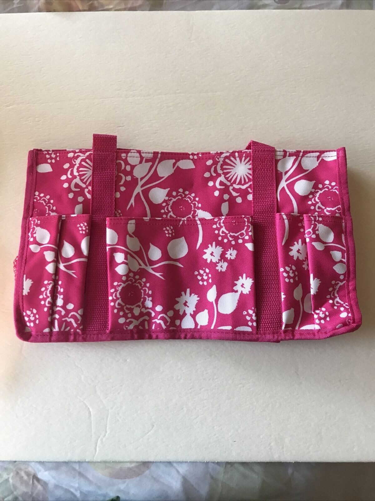 Tote 31 Bag organize utility bag Keep It Caddy Pink Floral Brushstrokes