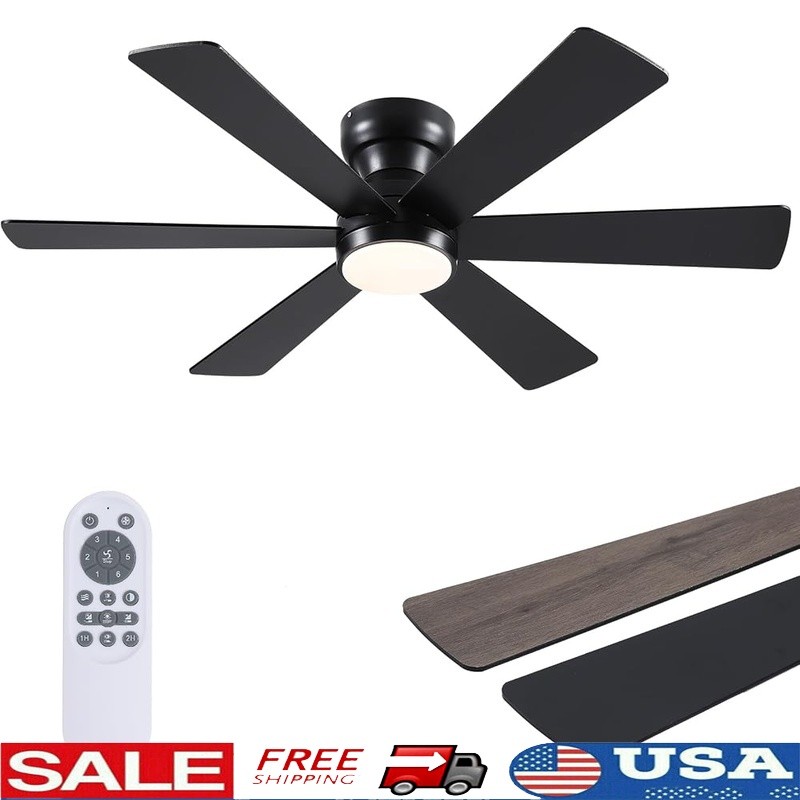 Ceiling Fan W/ Remote Control Dimmable Light Reversible Motor Indoor Use
