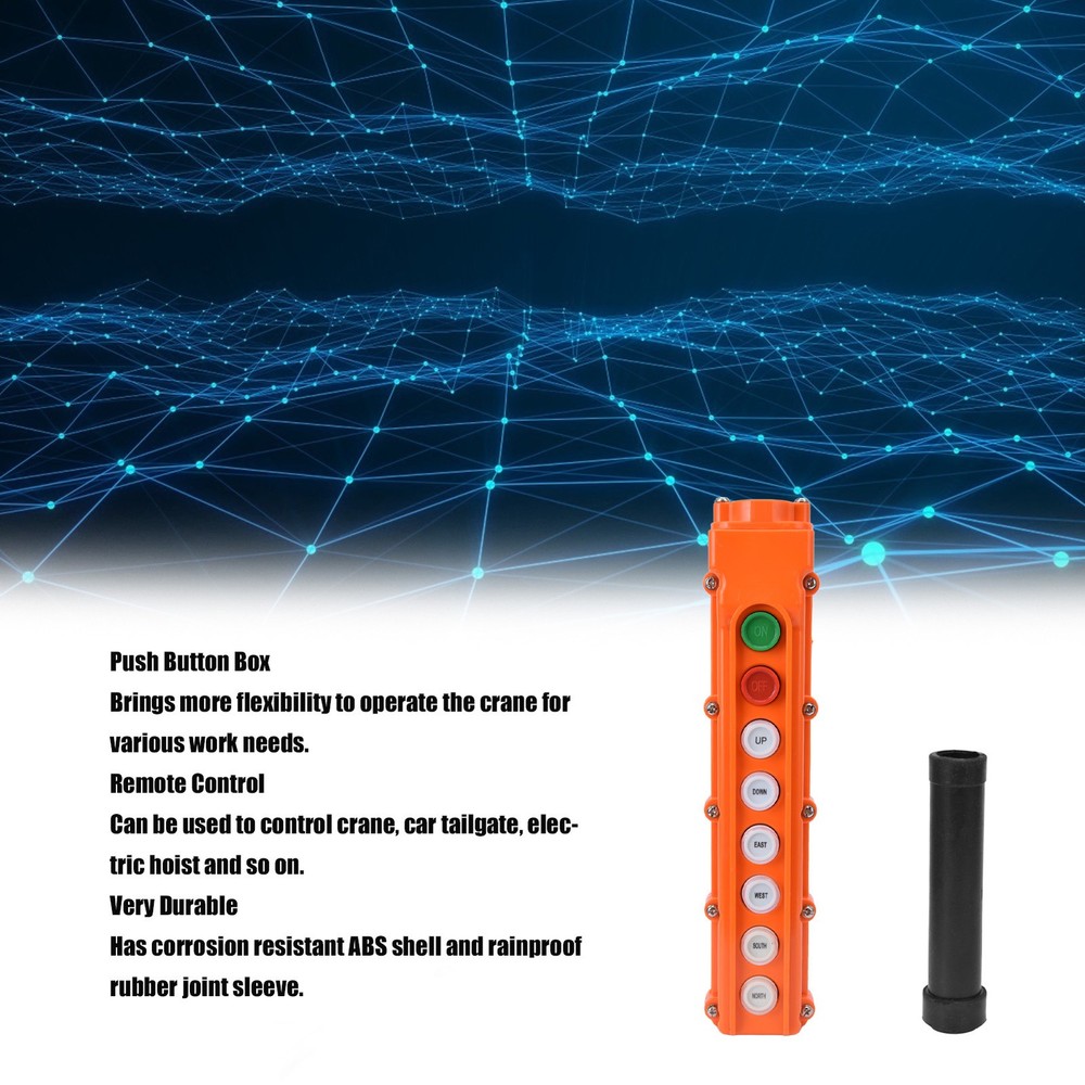Crane Remote Control Hoist Switch Push Button Box Controller Rainproof 220V/ NY
