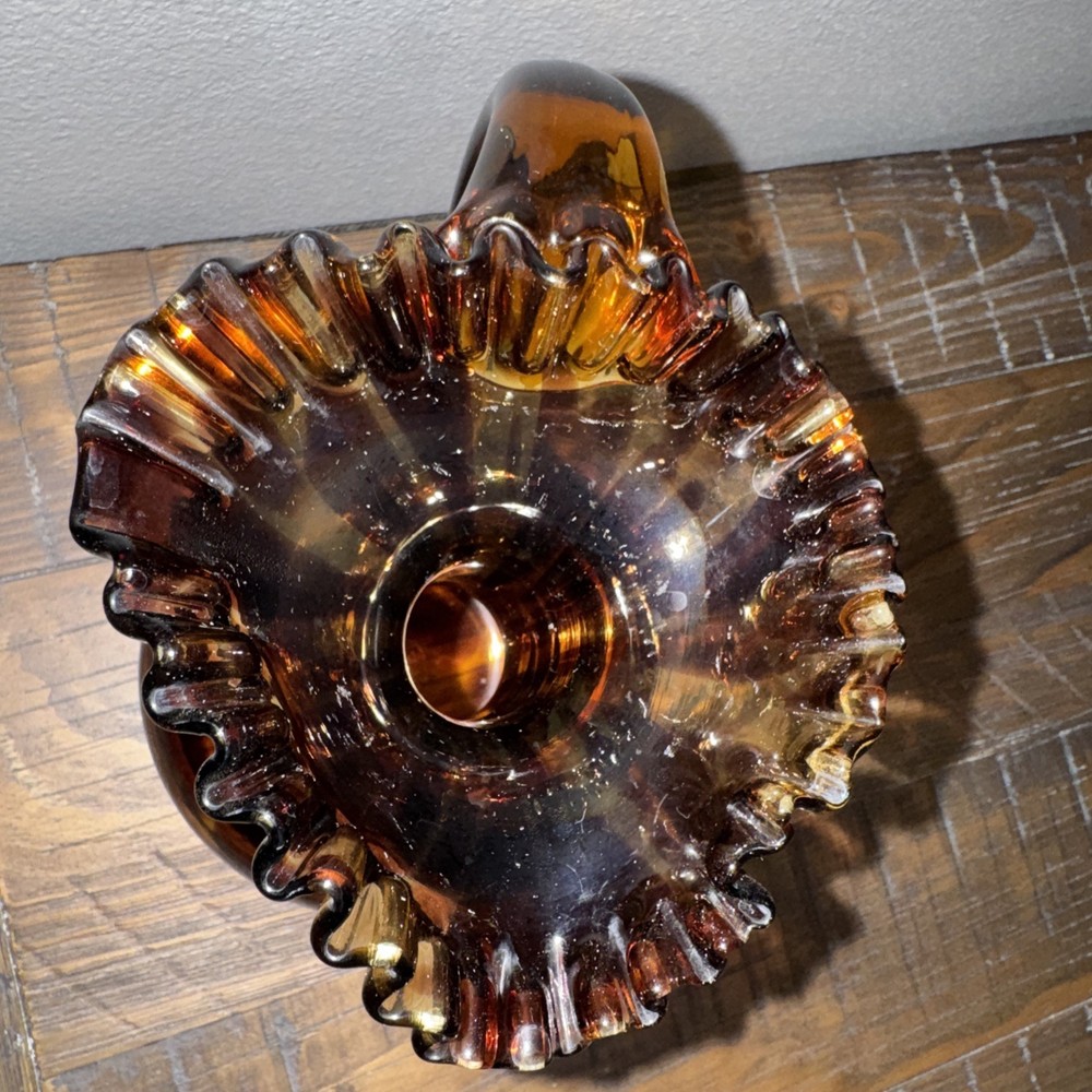 Tortoise Shell Glass Pitcher - 9" Tall - A33184