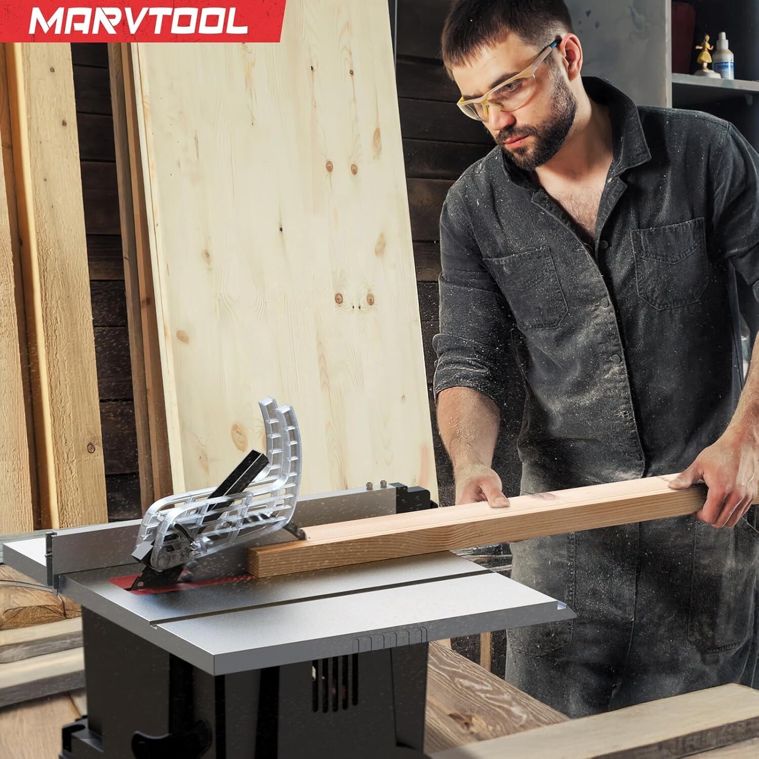 MarvTool 10" Table Saw 4600RPM Compact Table saw Multifunctional Benchtop Saw