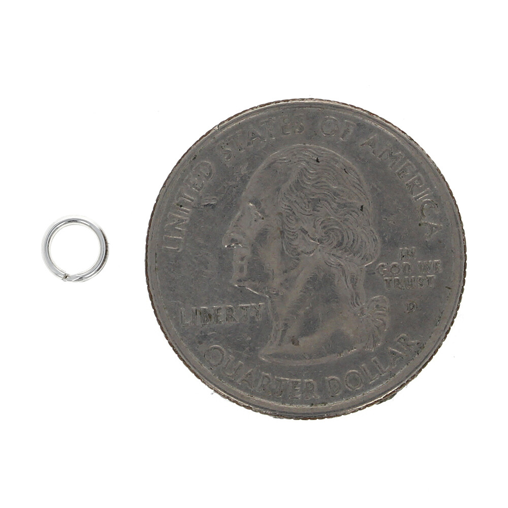 100pc- Sterling Silver, 5mm Split Ring, 925, 5mm outside diameter,