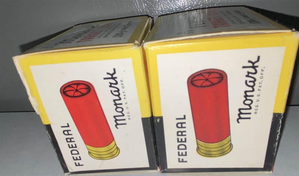 2 Variations Federal 28 Gauge Monark Target Load shotgun shell boxes EMPTY