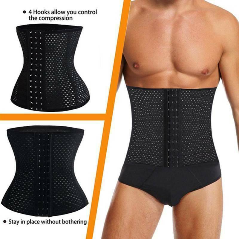 Men Waist Trainer Body Shaper Tummy Girdle Belt Belly Fat Burners Corset S-2XL