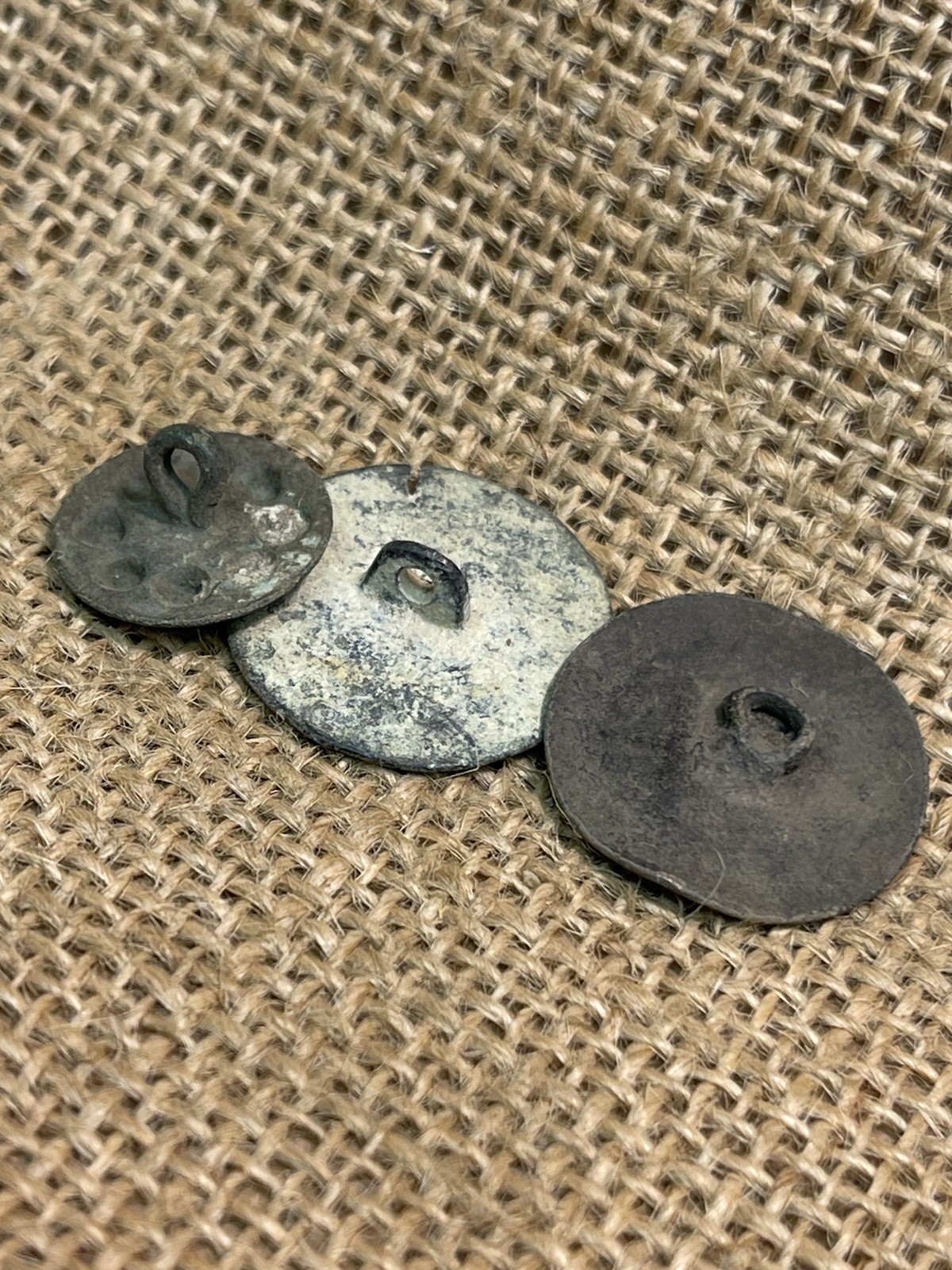 Three Dug Civil War Period Flower Type Buttons Recovered At Savannah Ga