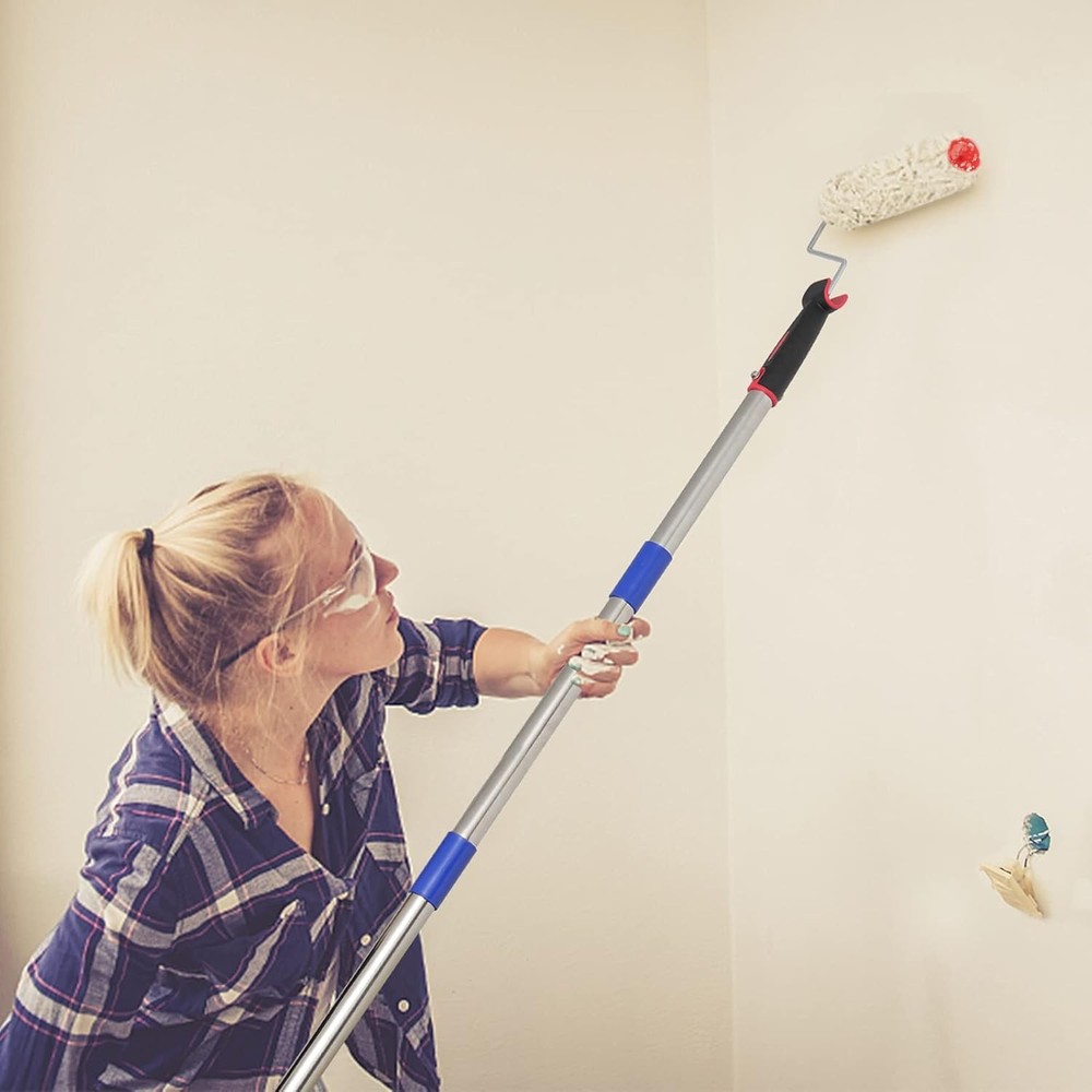 FLY HAWK Paint Roller,4 FT Brush kit Multi-Function Paint Roller kit with House