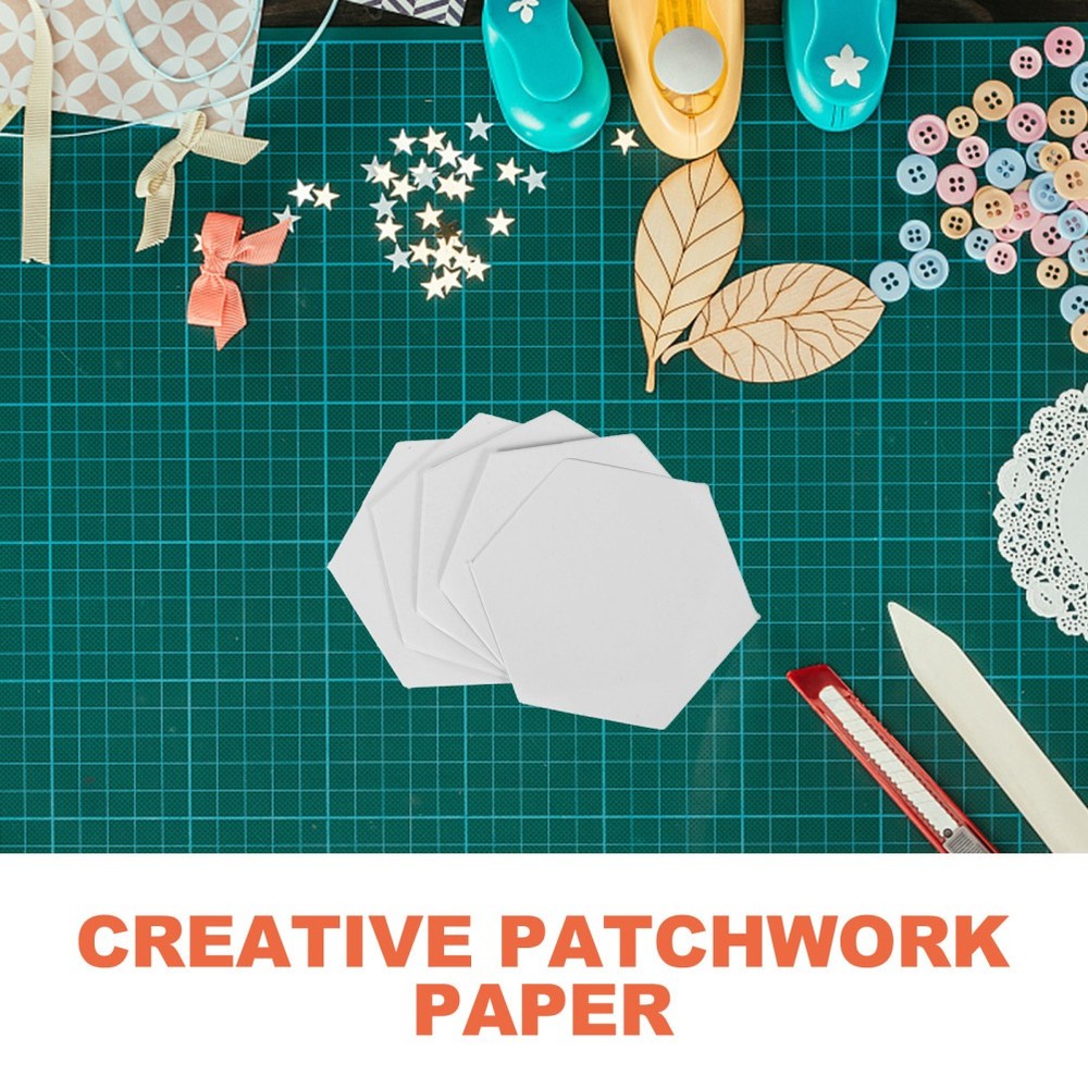 300 Pcs Hexagon Papers for Quilting Patchwork Tool Decor Drawing Hexagonal