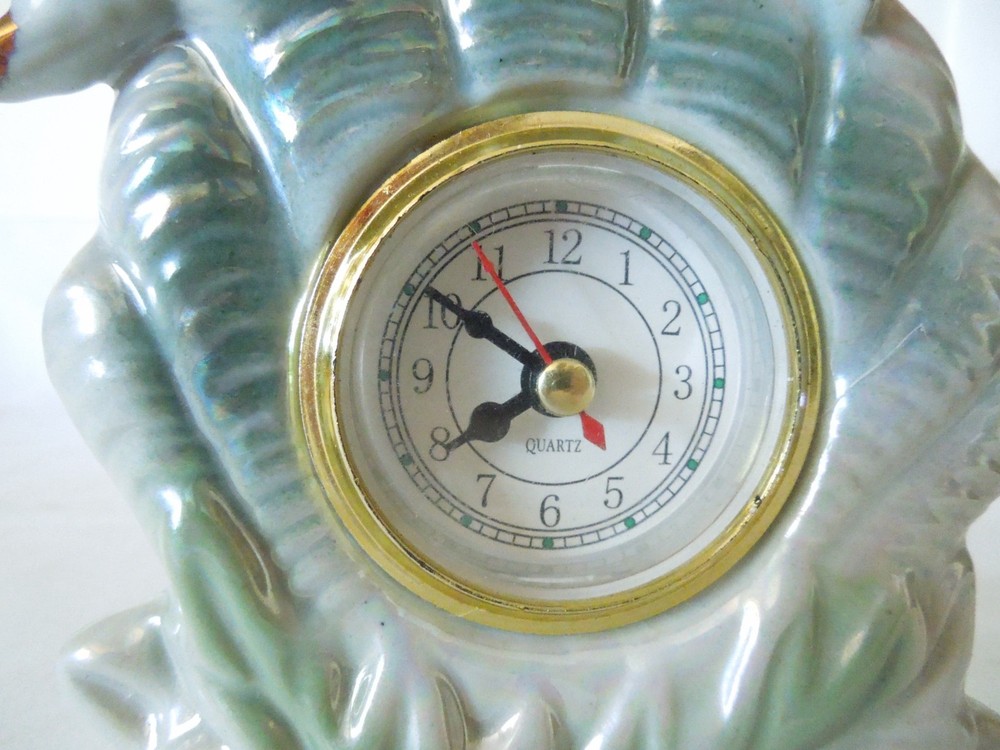 Ceramic Quartz Desk Clock Dolphin Over Waves Theme 6" x 4"