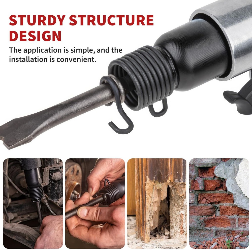 Garneck 6 Pcs Air Hammer Chisel Spring Set - Quick Release Retaining Black