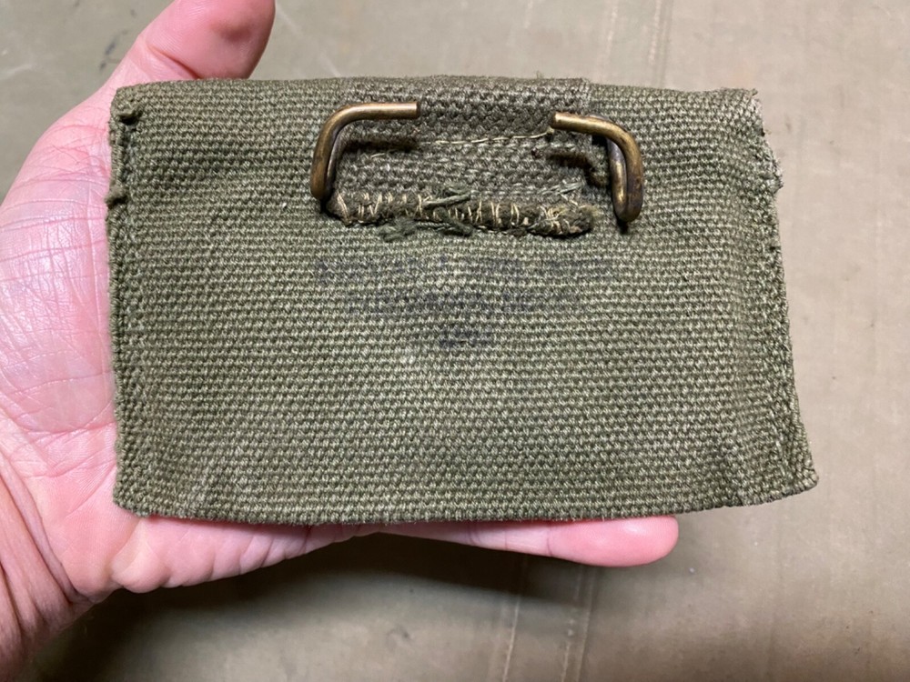 ORIGINAL WWII US ARMY M1942 FIRST AID CARRY BELT POUCH-OD#7