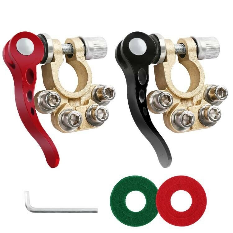 2Pcs Car Battery Terminals Connector Clamp Quick Release Adjust Disconnect Tool