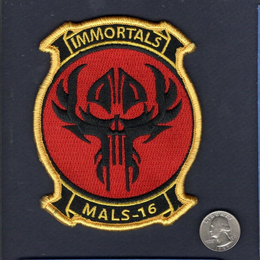 MALS-16 IMORTALS USMC Marine Aviation Logistics Squadron Patch + V