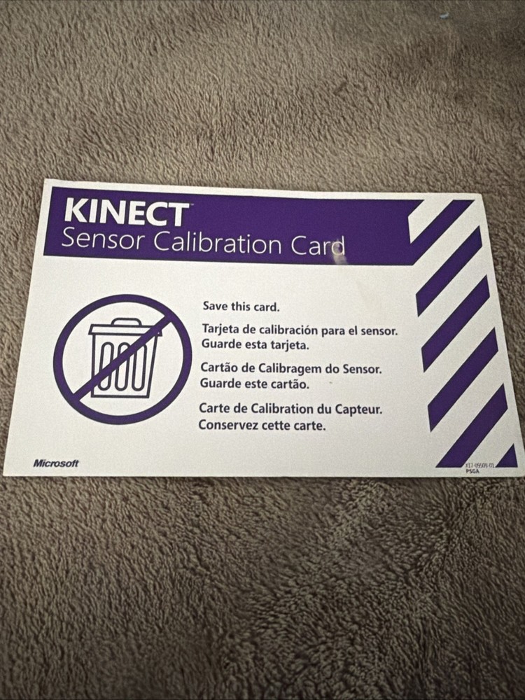 XBOX 360 Accessory - “Kinect Sensor Calibration Card” - Requires Kinect Sensor
