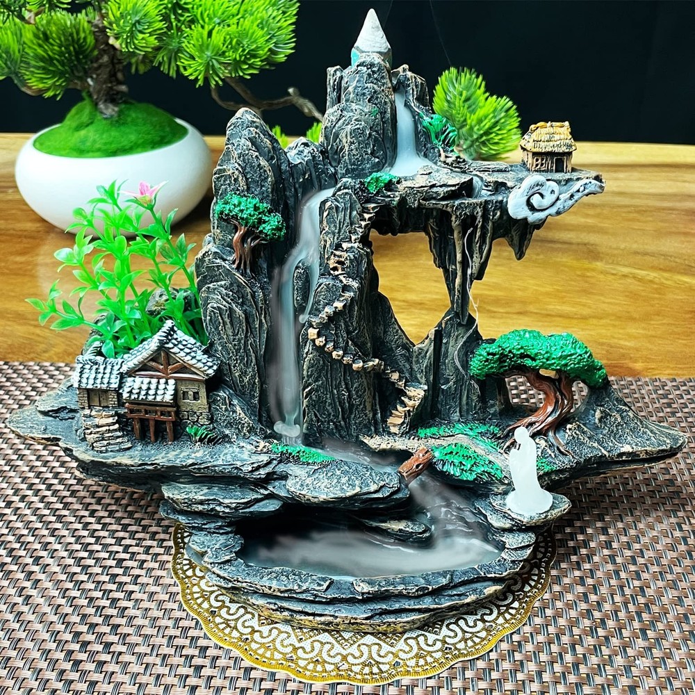 Mountain Waterfall Incense Burner，Backfall Incense Holder River, Incense